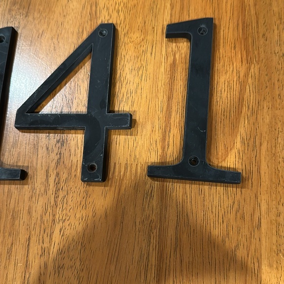 Metal address numbers 141. Matte black. Paintable. 5”. - Picture 3 of 4